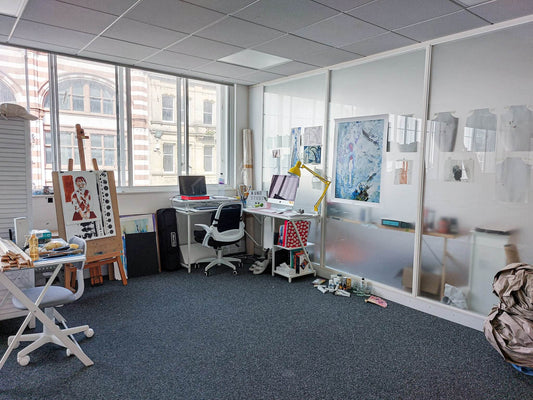 Irish artist Bridie Keogh's first studio space in Liverpool.